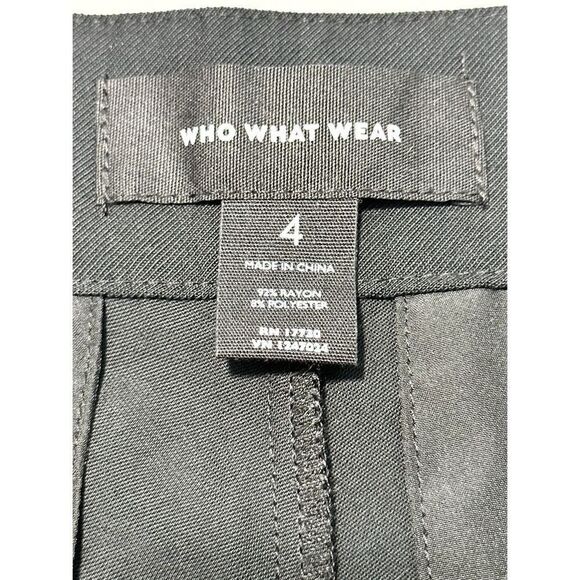 Who What Wear Wide Leg Crop Flowy Pants High Rise Casual Black Women’s Size 4 - Picture 3 of 13